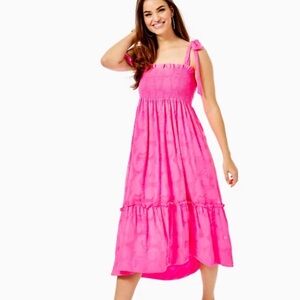 Lilly Pulitzer Rivera Pink Shoulder Tie Dress